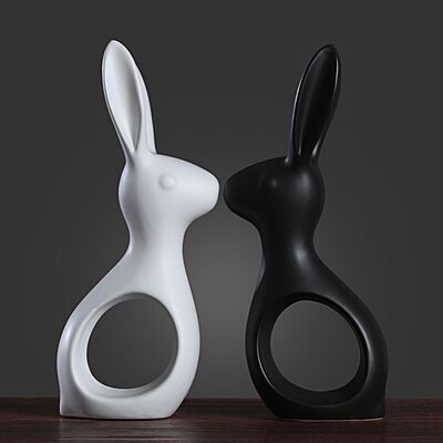 Cute Standing Rabbit Statue – Medium Size Indoor & Garden Decor Ornament