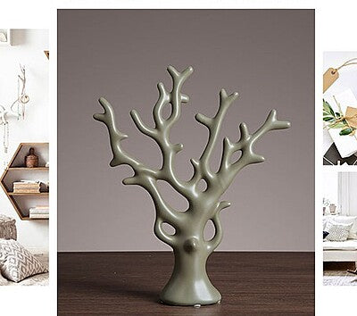 Black Money Fortune Tree Statue – Ceramic Feng Shui Decor