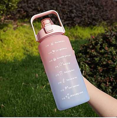 2L Motivational Time Marker Sipper Water Bottle – Gym, Office & Travel (Blue-Violet)