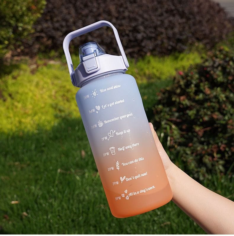 2L Motivational Time Marker Sipper Water Bottle – Gym, Office & Travel (Blue-Violet)