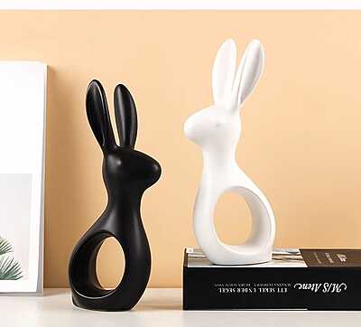 Cute Standing Rabbit Statue – Medium Size Indoor & Garden Decor Ornament