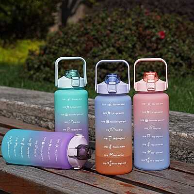 2L Motivational Time Marker Sipper Water Bottle – Gym, Office & Travel (Blue-Violet)