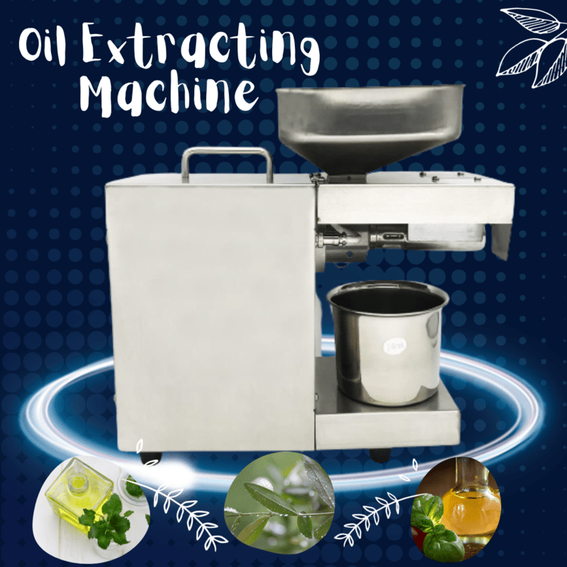 Stainless Steel Oil Press Extraction Machine – Cold Press for Peanut, Coconut, Sesame & More (Silver, 500W-750W)