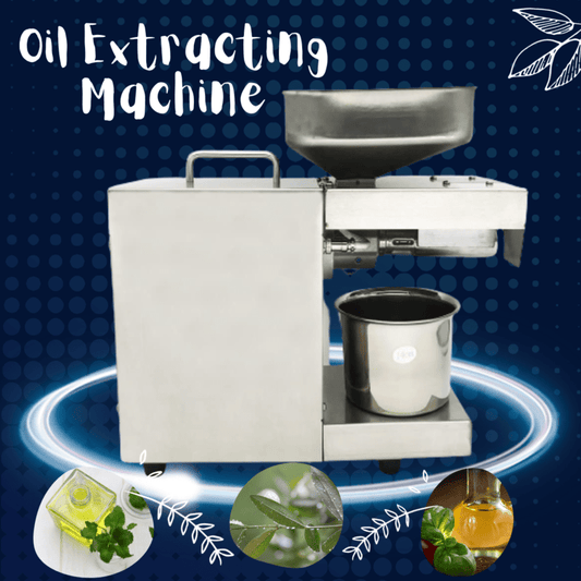Stainless Steel Oil Press Extraction Machine – Cold Press for Peanut, Coconut, Sesame & More (Silver, 500W-750W)