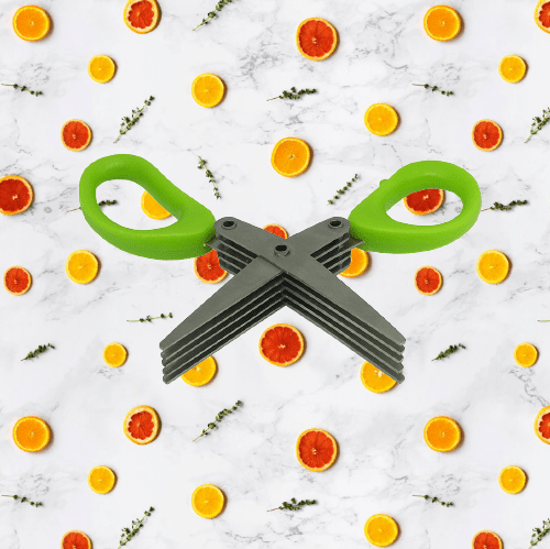 Multi-Layer Stainless Steel Herb & Vegetable Scissors – 3 & 5 Layer Cooking Scissors | Green