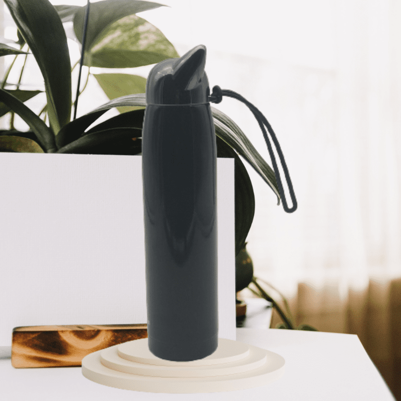 Stainless Steel Fox Ear Thermal Water Bottle – 320ml Leak-Proof Hot & Cold