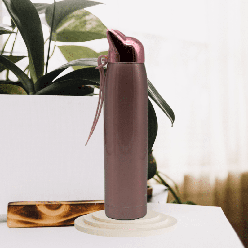 Stainless Steel Fox Ear Thermal Water Bottle – 320ml Leak-Proof Hot & Cold