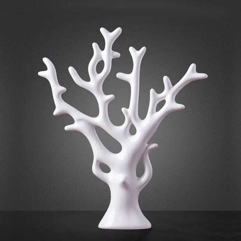 Black Money Fortune Tree Statue – Ceramic Feng Shui Decor