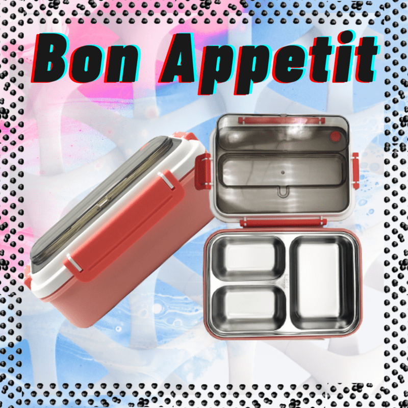 Stainless Steel Lunch Box with Spoon & Fork – 1000ml Airtight Tiffin Box for Kids, Women & Men