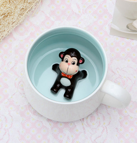 3D Animal Figurine Mugs