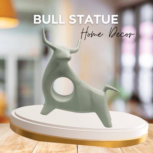 Bull Animal Sculpture – Wild Animals Collection Home Decor Statue for Living Room