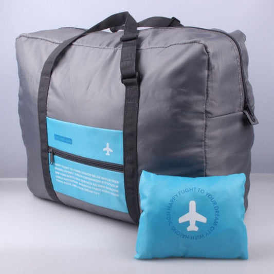 Aircraft Foldable Duffle & Shoulder Travel Bag – Waterproof Oxford Cloth | Blue