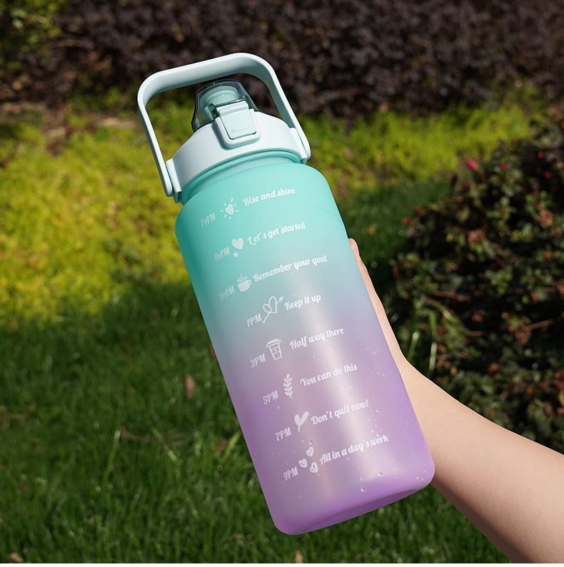 2L Motivational Time Marker Sipper Water Bottle – Gym, Office & Travel (Blue-Violet)