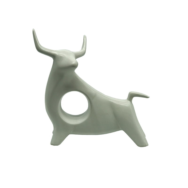 Bull Animal Sculpture – Wild Animals Collection Home Decor Statue for Living Room