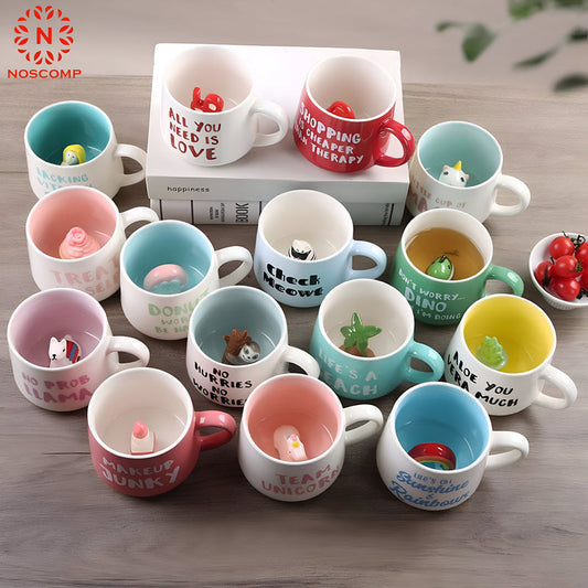 Exquisite 3D Cartoon Coffee Cup