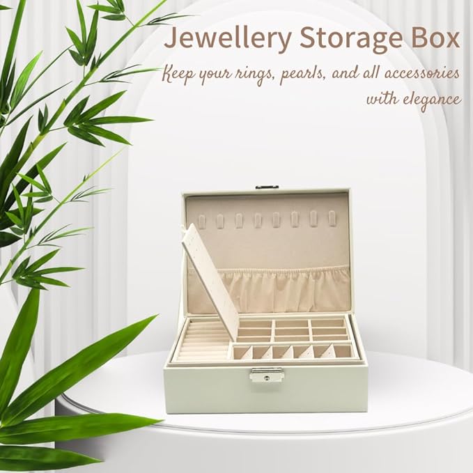 Jewellery Organizer & Storage Box | Necklace, Earrings, Rings, Bracelet | Black, Pink, White