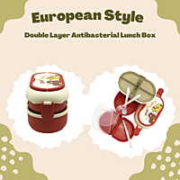 European Style Double Layer Antibacterial Lunch Box