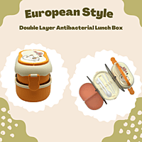 European Style Double Layer Antibacterial Lunch Box